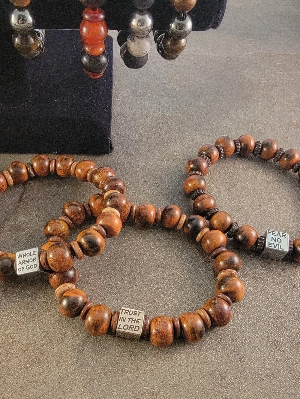 Men's Beaded Scripture Bracelet Lot NEW